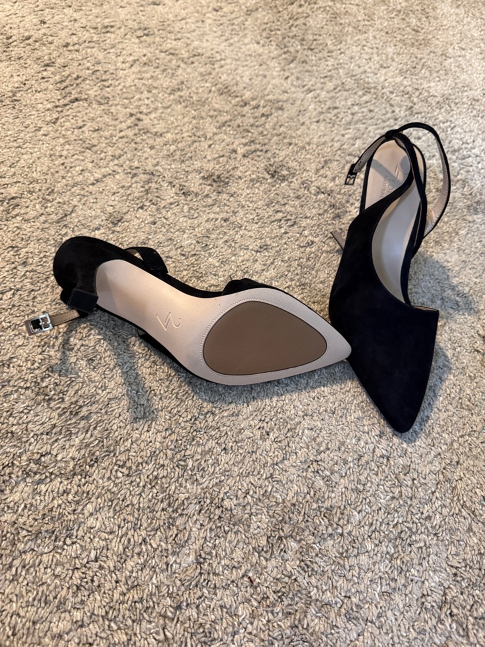 NEVER WORN 27 Edit Pointed Toe Slingback Heels in Black - Women Shoes - Picture 2 of 3